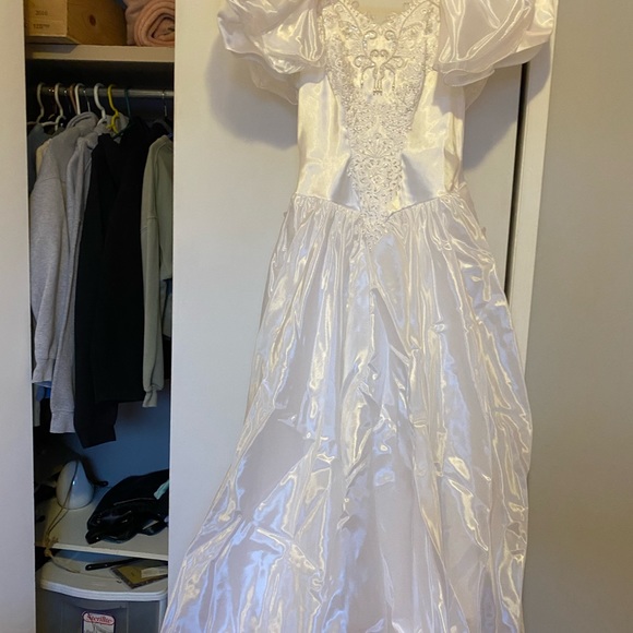 Vintage 90’s Partytime Fashions Wedding Dress and Custom Hat - Picture 6 of 8